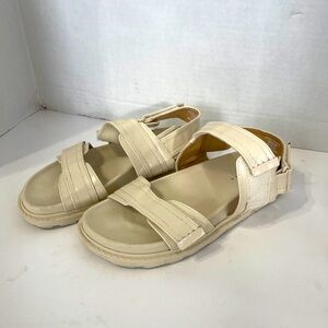 ASOS DESIGN Wide Fit Flume Sporty Fisherman Off White Chunky Sandals Sz 8